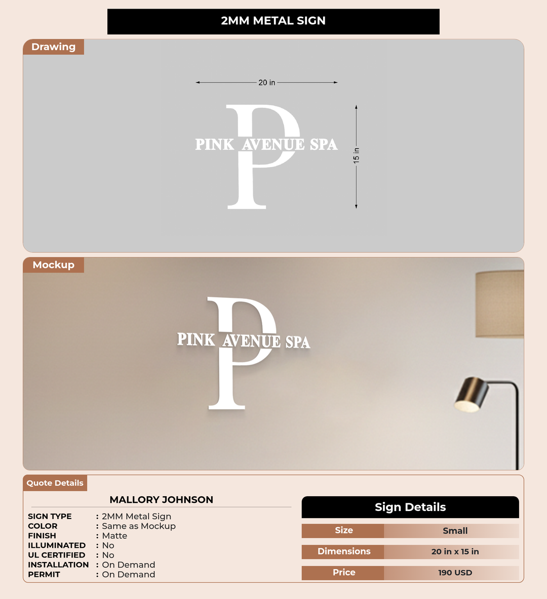CUSTOM MOCKUP SIGN FOR Mallory Johnson