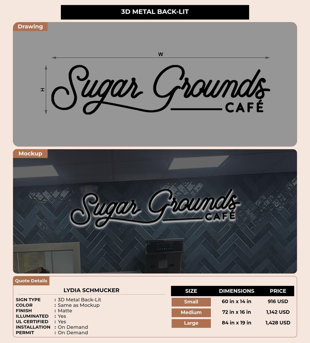 CUSTOM MOCKUP SIGN FOR Lydia Schmucker