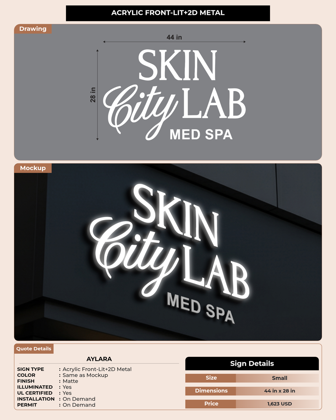 CUSTOM MOCKUP SIGN FOR Aylara