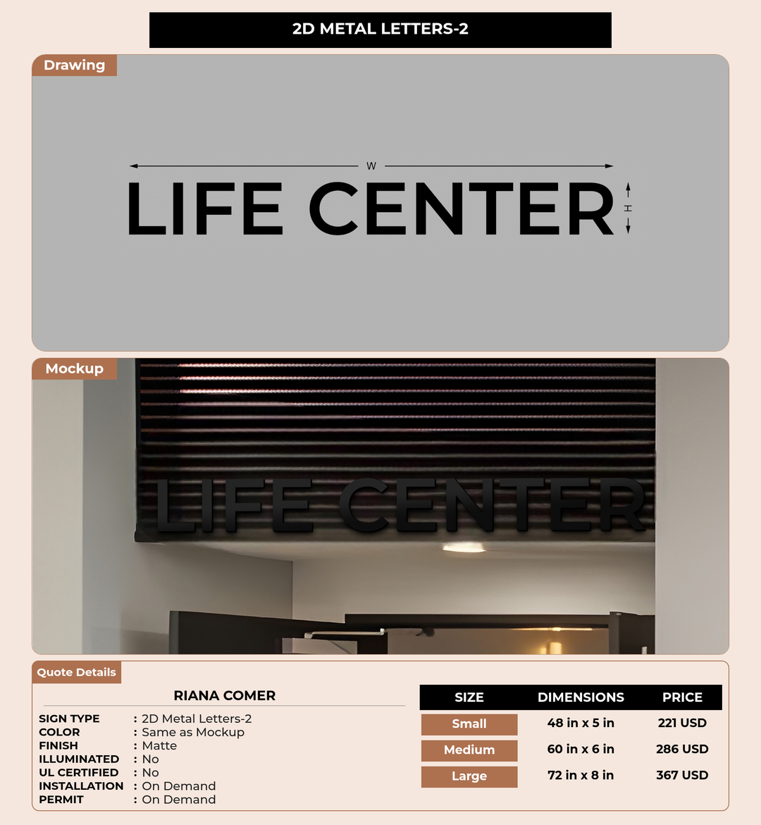 CUSTOM MOCKUP SIGN FOR Riana Comer