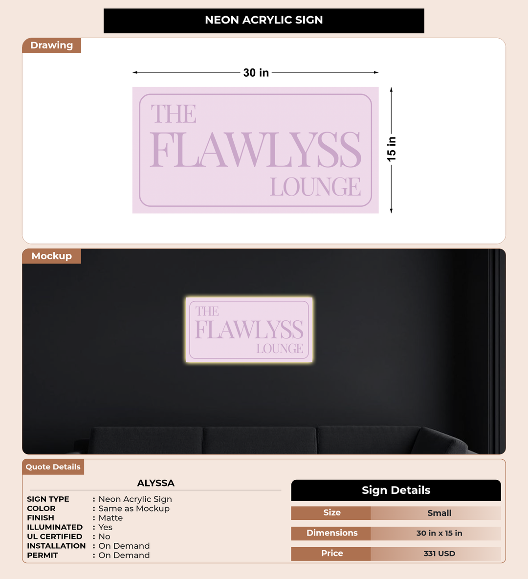 CUSTOM MOCKUP SIGN FOR Alyssa