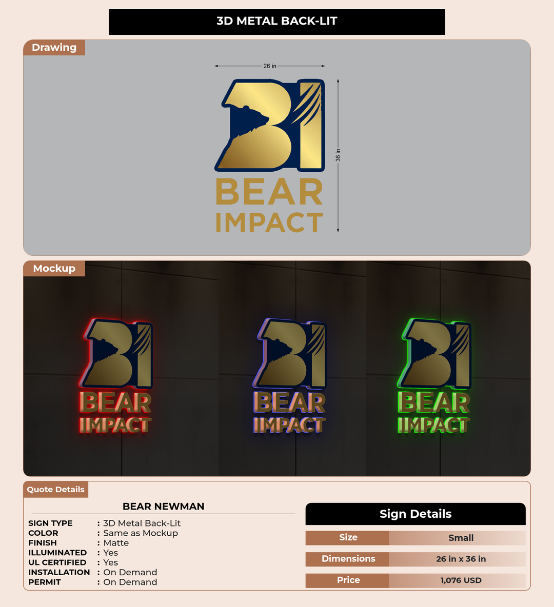 CUSTOM MOCKUP SIGN FOR Bear Newman