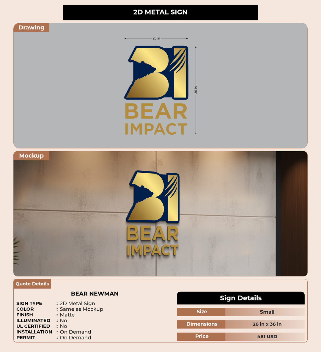 CUSTOM MOCKUP SIGN FOR Bear Newman
