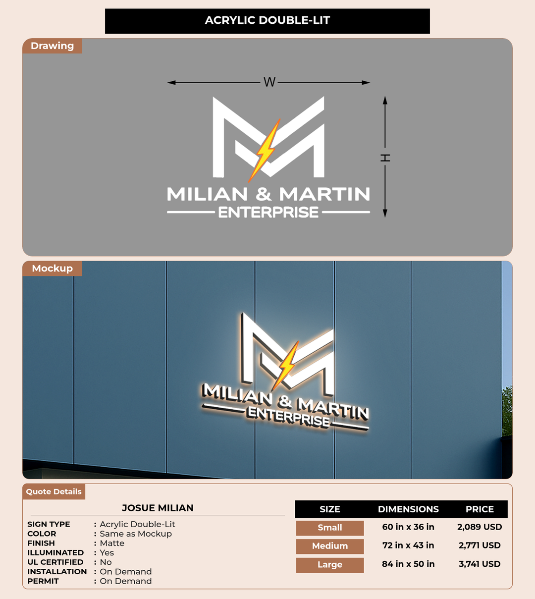 CUSTOM MOCKUP SIGN FOR Josue milian