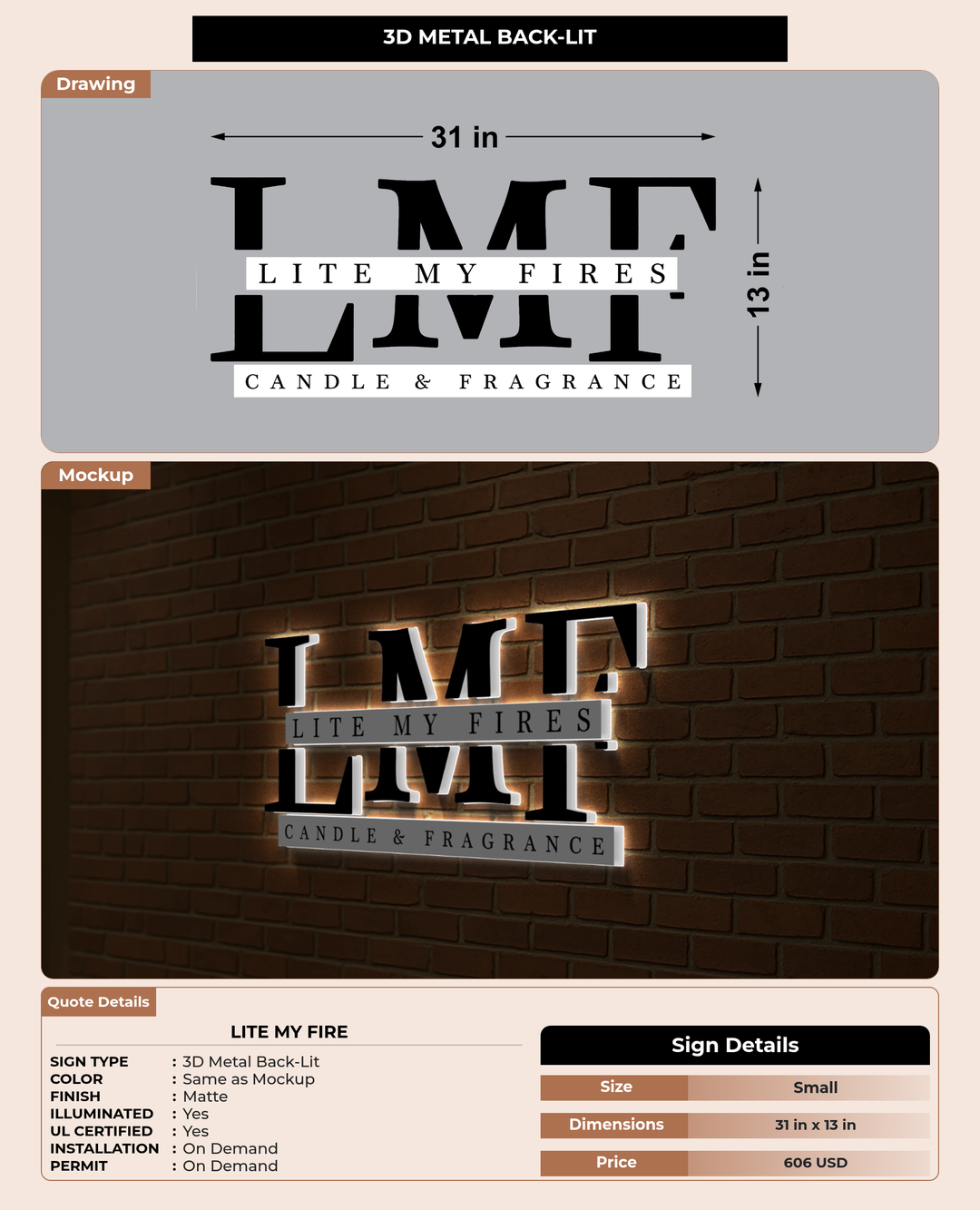 CUSTOM MOCKUP SIGN FOR Lite My Fire