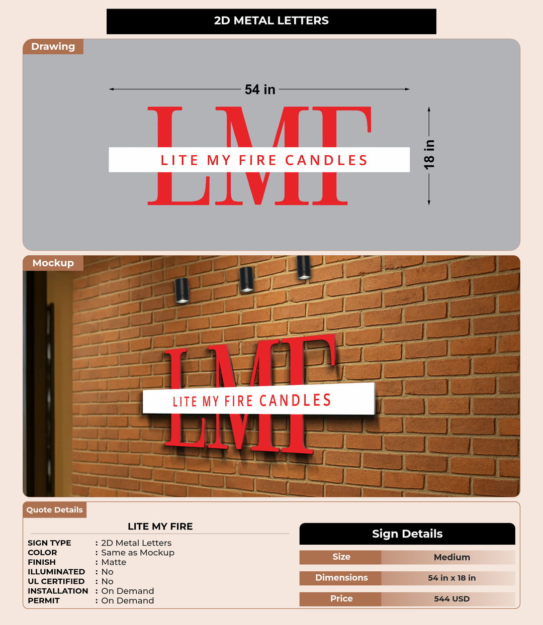 CUSTOM MOCKUP SIGN FOR Lite My Fire