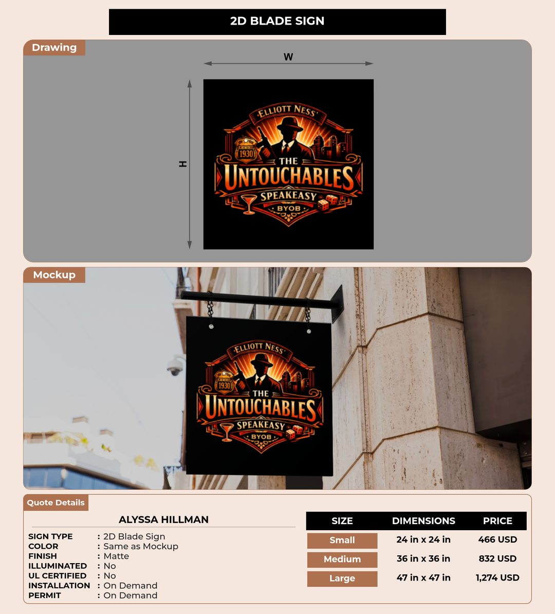 CUSTOM MOCKUP SIGN FOR Alyssa Hillman