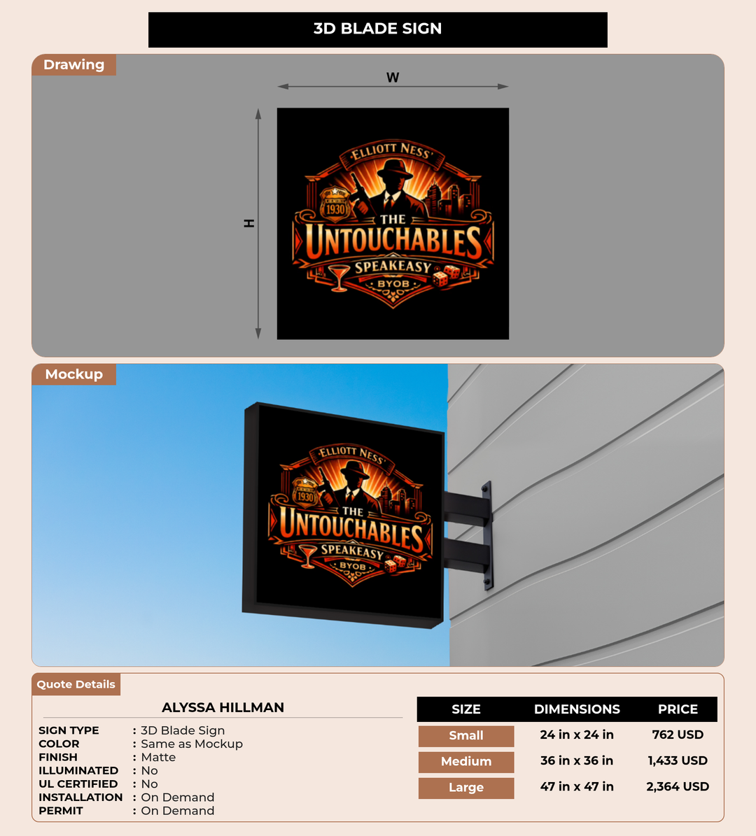 CUSTOM MOCKUP SIGN FOR Alyssa Hillman