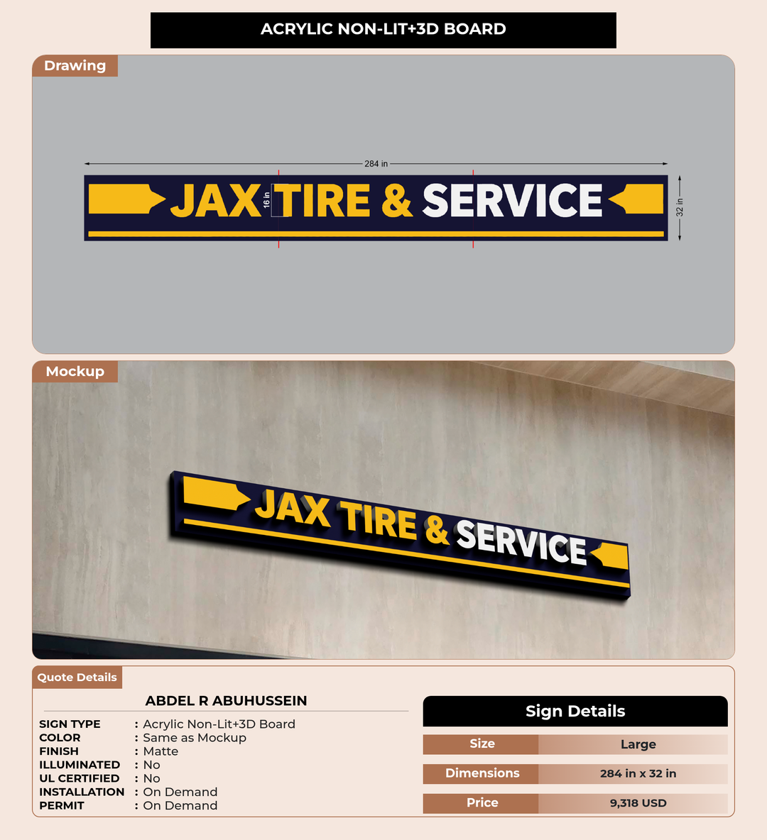 CUSTOM MOCKUP SIGN FOR ABDEL R ABUHUSSEIN
