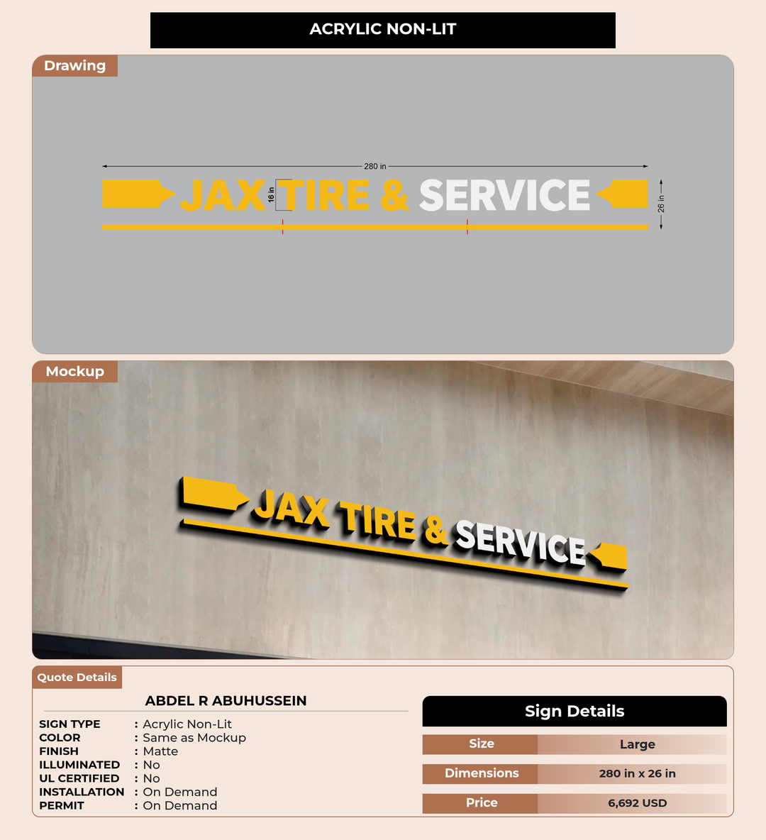 CUSTOM MOCKUP SIGN FOR ABDEL R ABUHUSSEIN