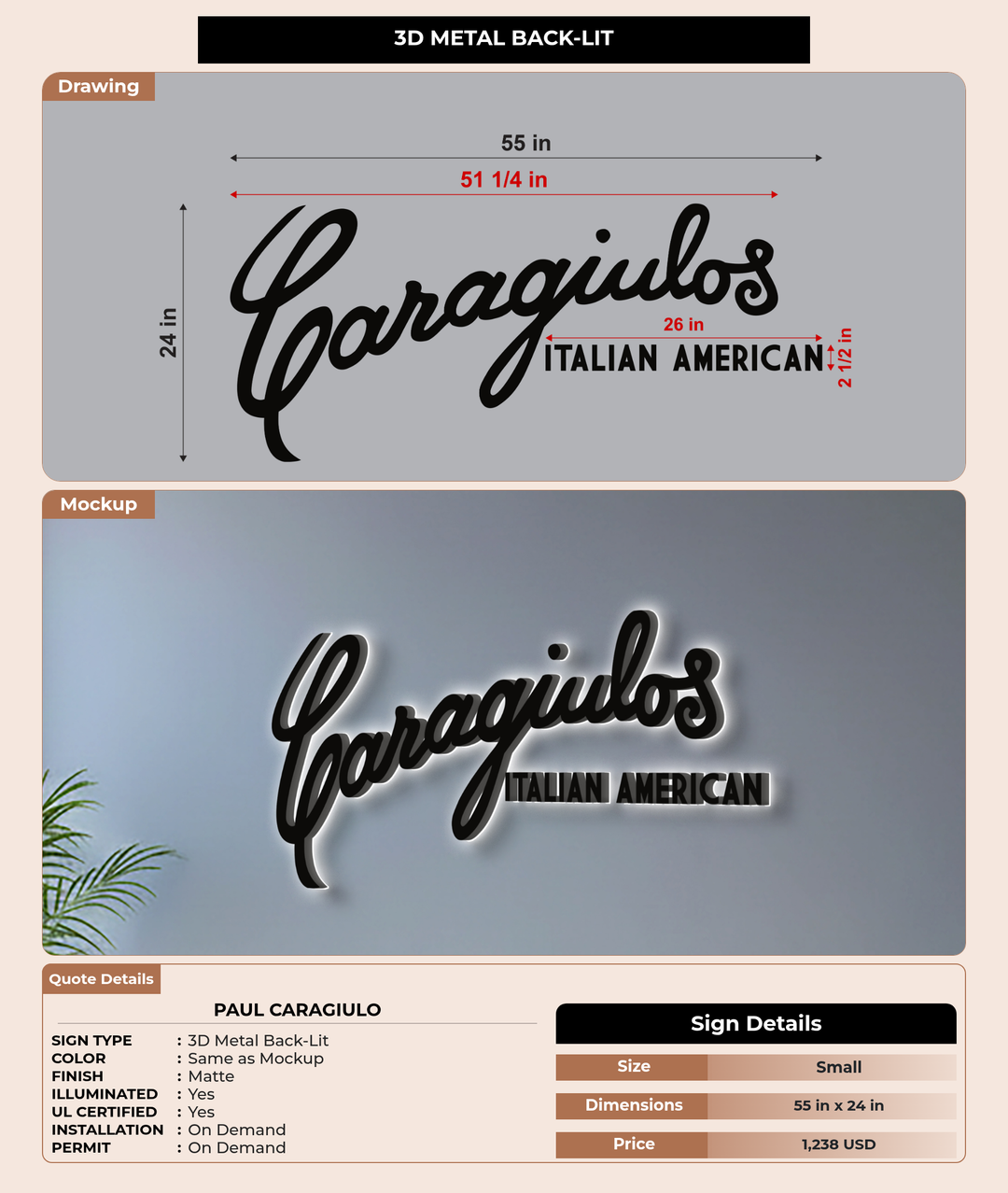 CUSTOM MOCKUP SIGN FOR Paul Caragiulo