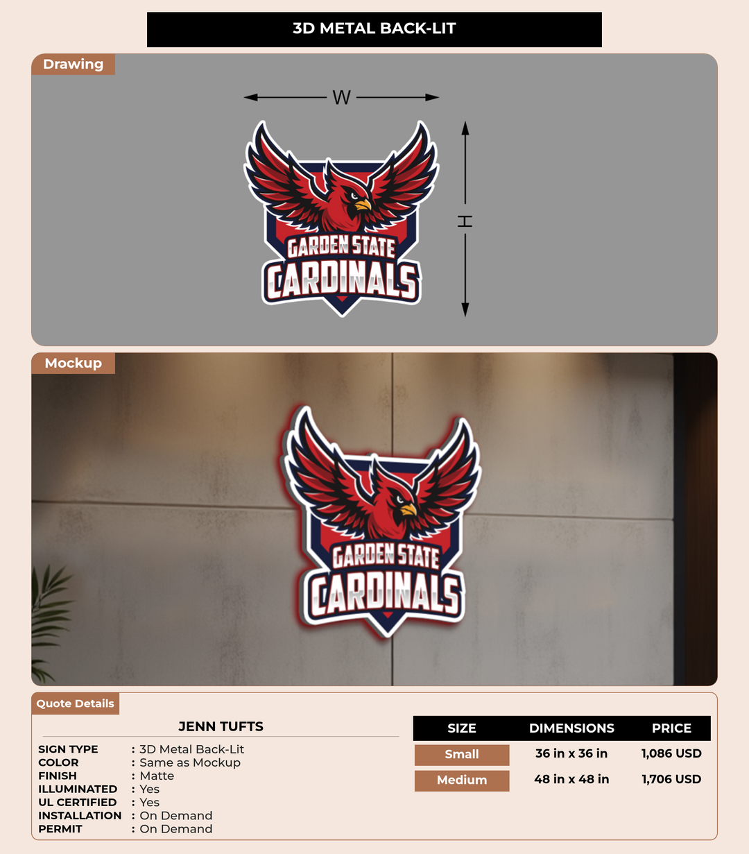 CUSTOM MOCKUP SIGN FOR jenn tufts