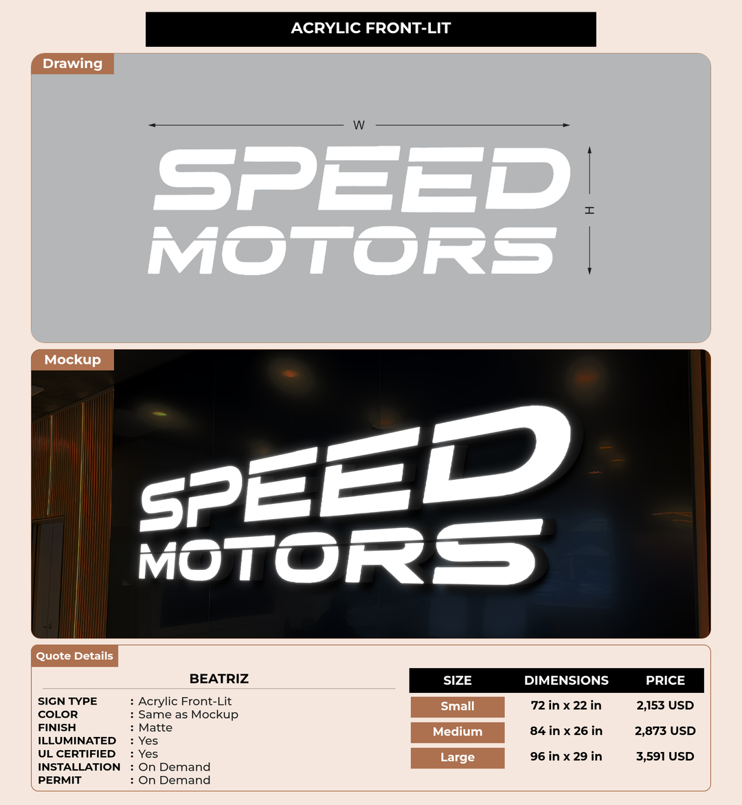 CUSTOM MOCKUP SIGN FOR Beatriz