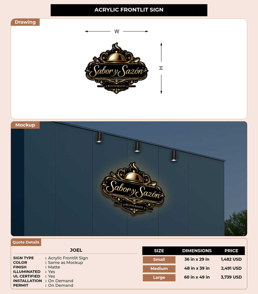 CUSTOM MOCKUP SIGN FOR Joel