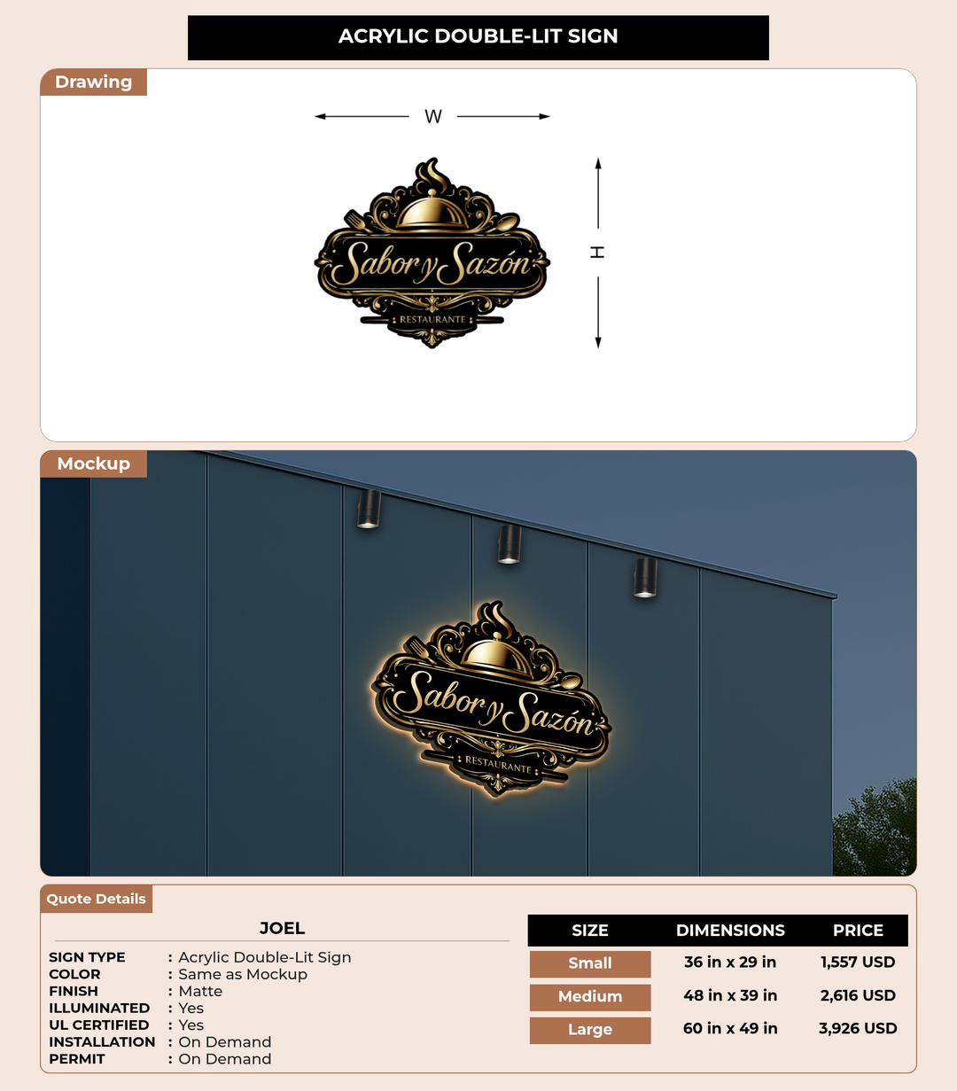 CUSTOM MOCKUP SIGN FOR Joel