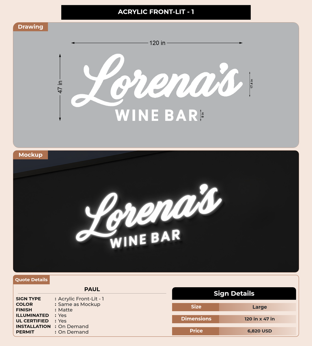 CUSTOM MOCKUP SIGN FOR Paul