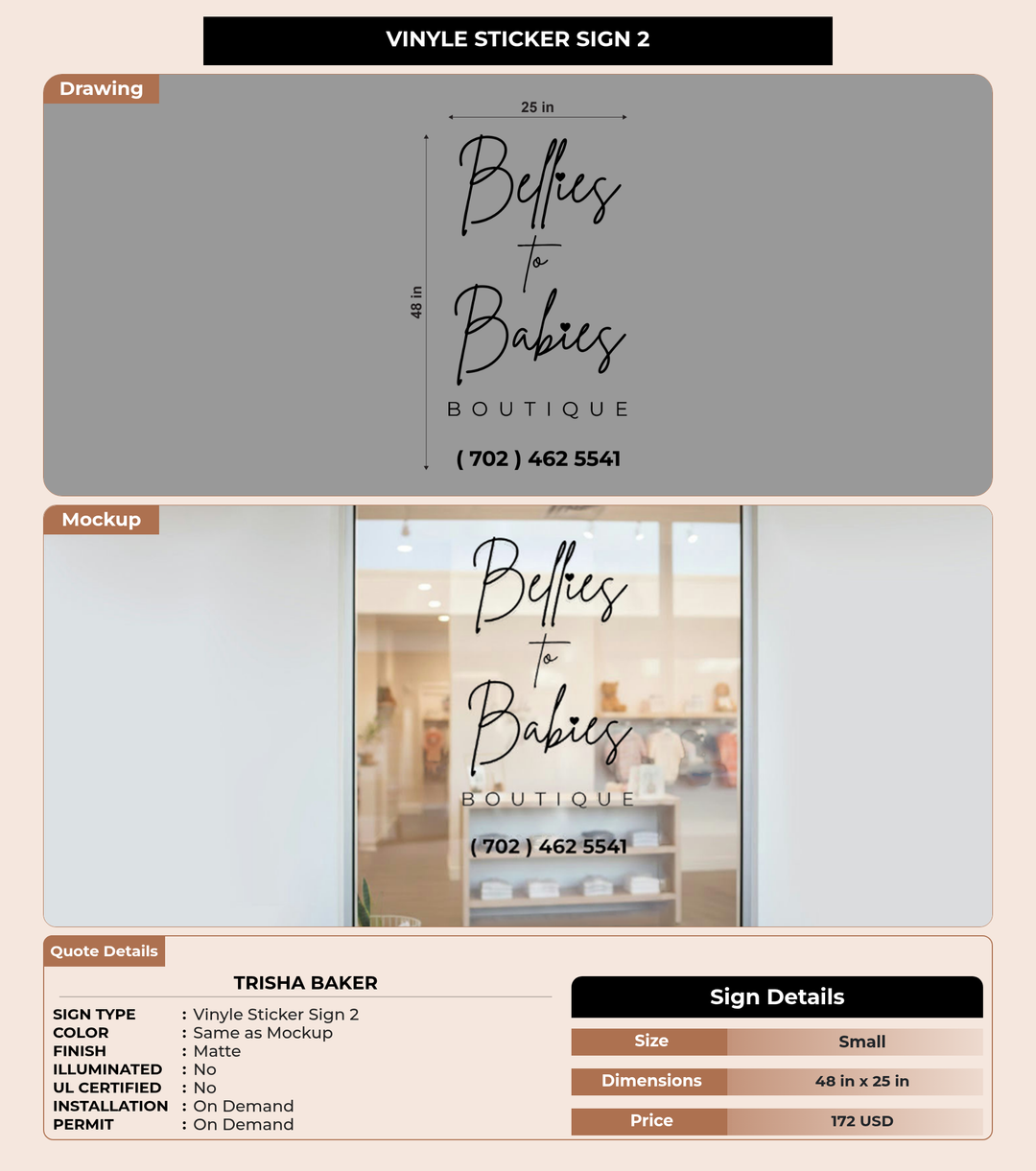 CUSTOM MOCKUP SIGN FOR Trisha Baker