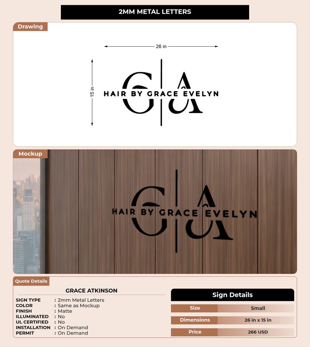 CUSTOM MOCKUP SIGN FOR Grace Atkinson