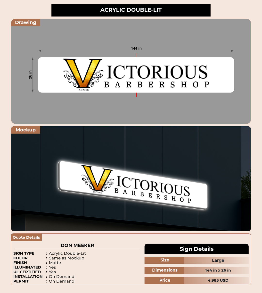 CUSTOM MOCKUP SIGN FOR Don Meeker