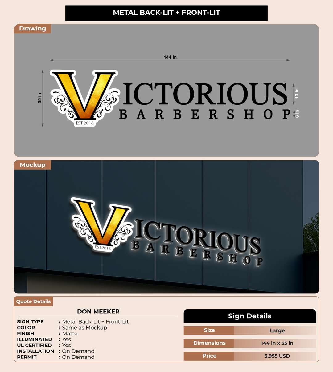 CUSTOM MOCKUP SIGN FOR Don Meeker