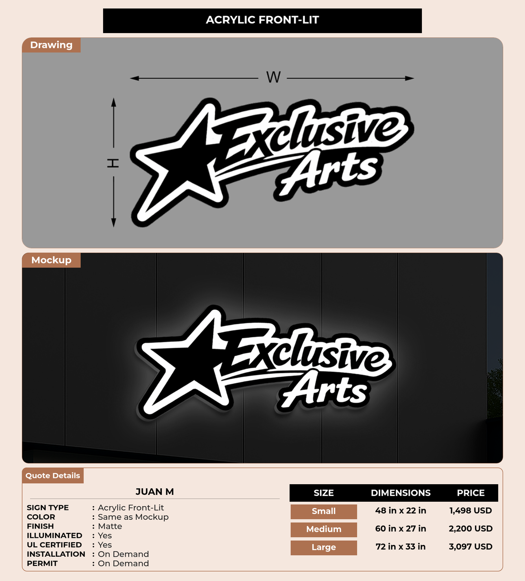 CUSTOM MOCKUP SIGN FOR Juan M