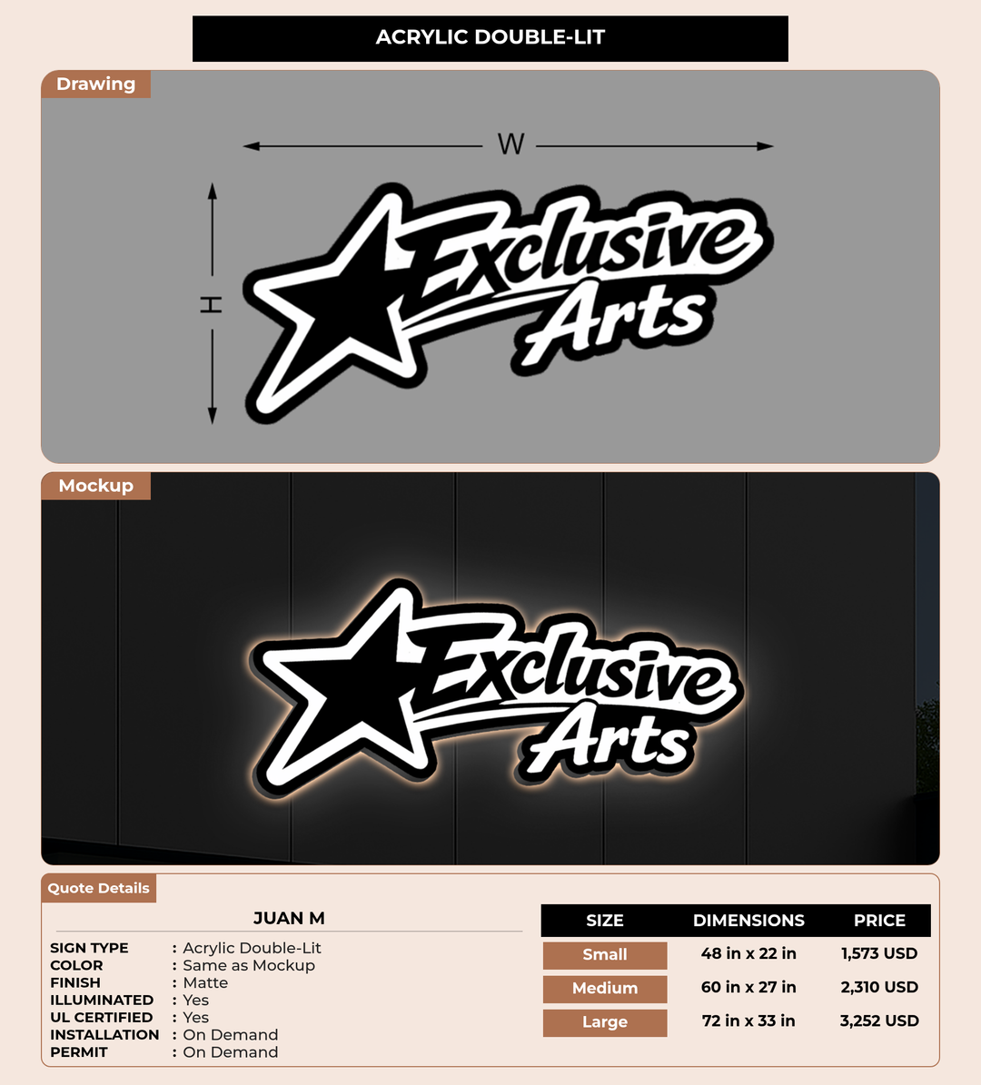CUSTOM MOCKUP SIGN FOR Juan M