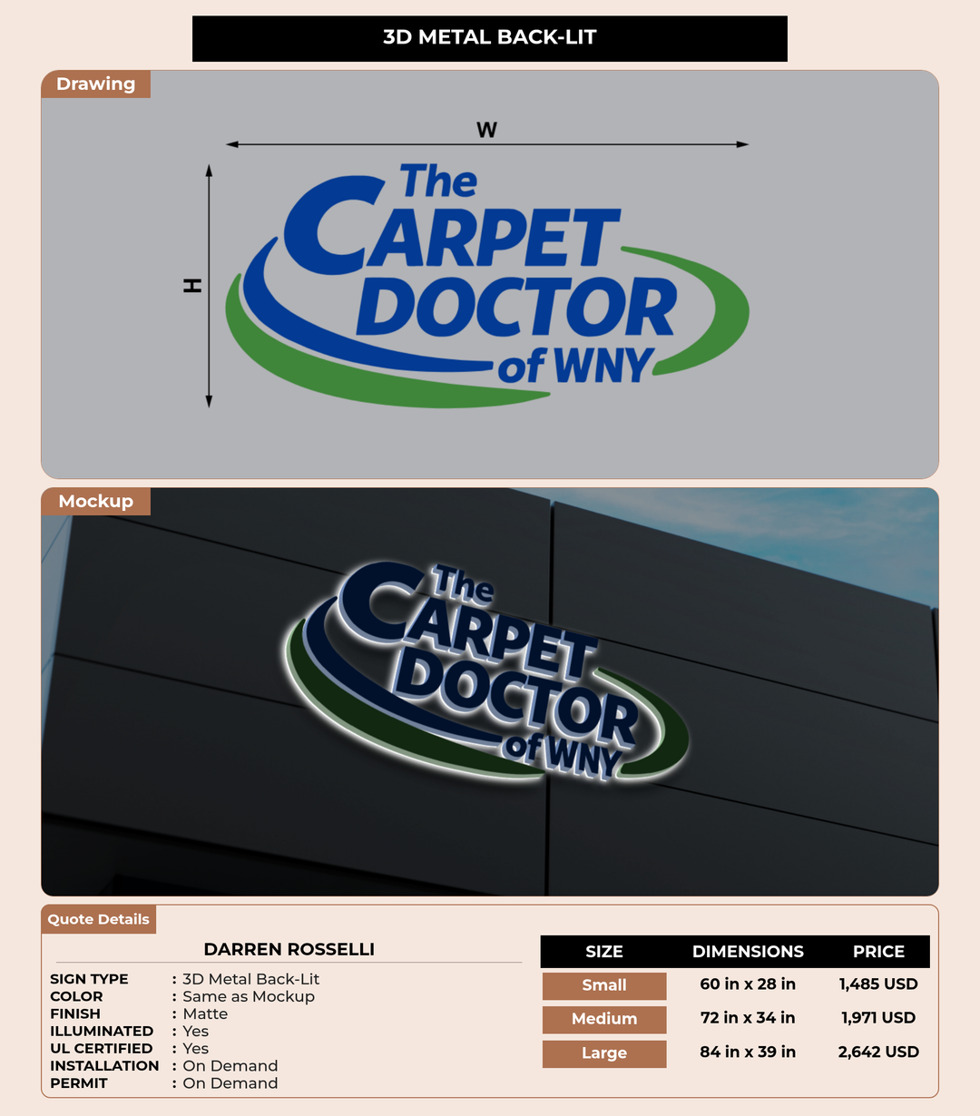 CUSTOM MOCKUP SIGN FOR Darren Rosselli