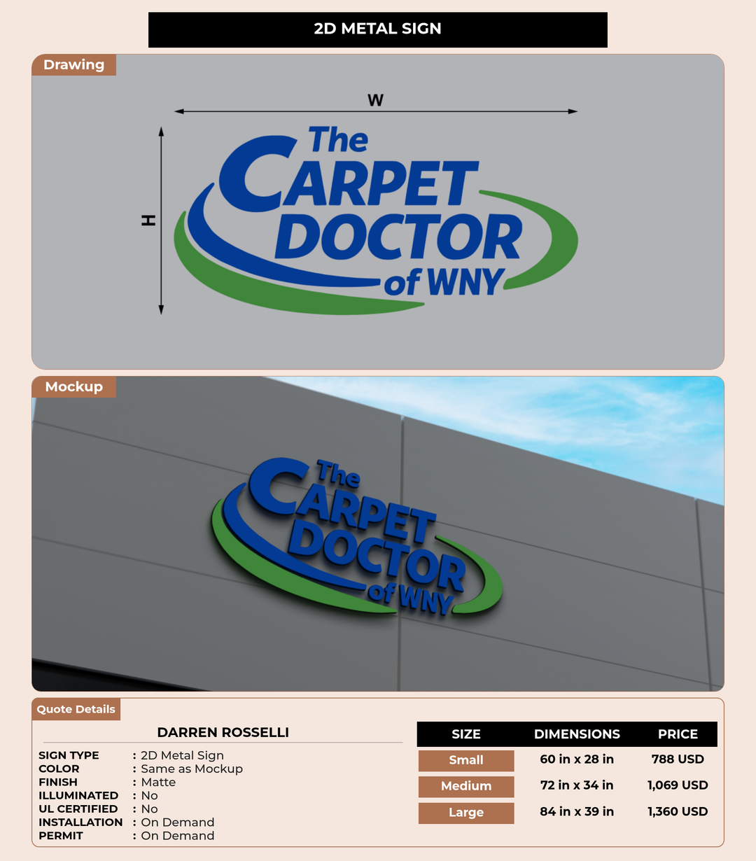 CUSTOM MOCKUP SIGN FOR Darren Rosselli
