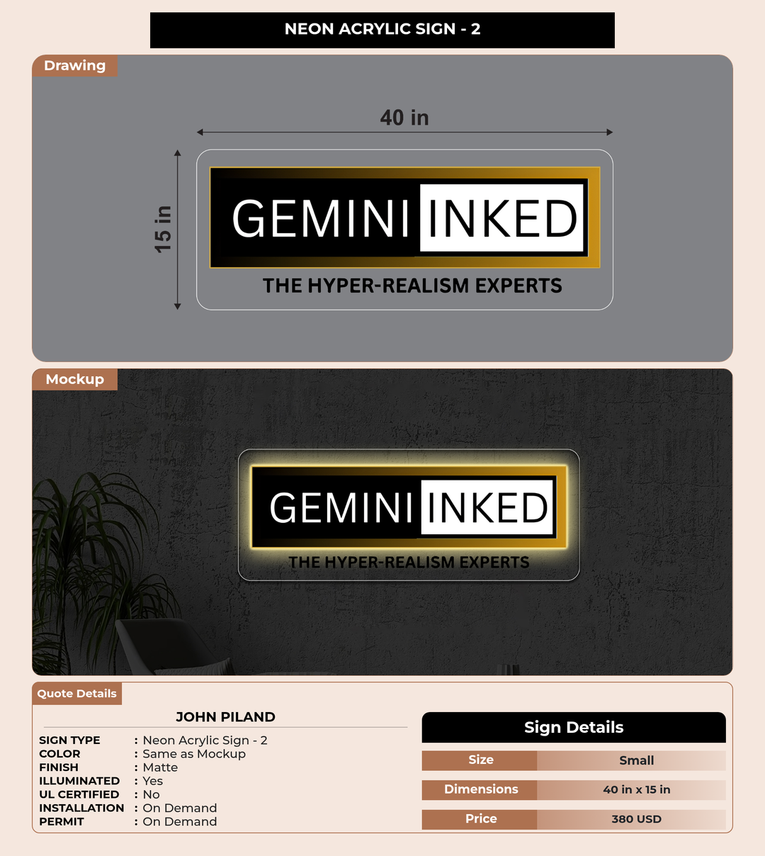 CUSTOM MOCKUP SIGN FOR John Piland
