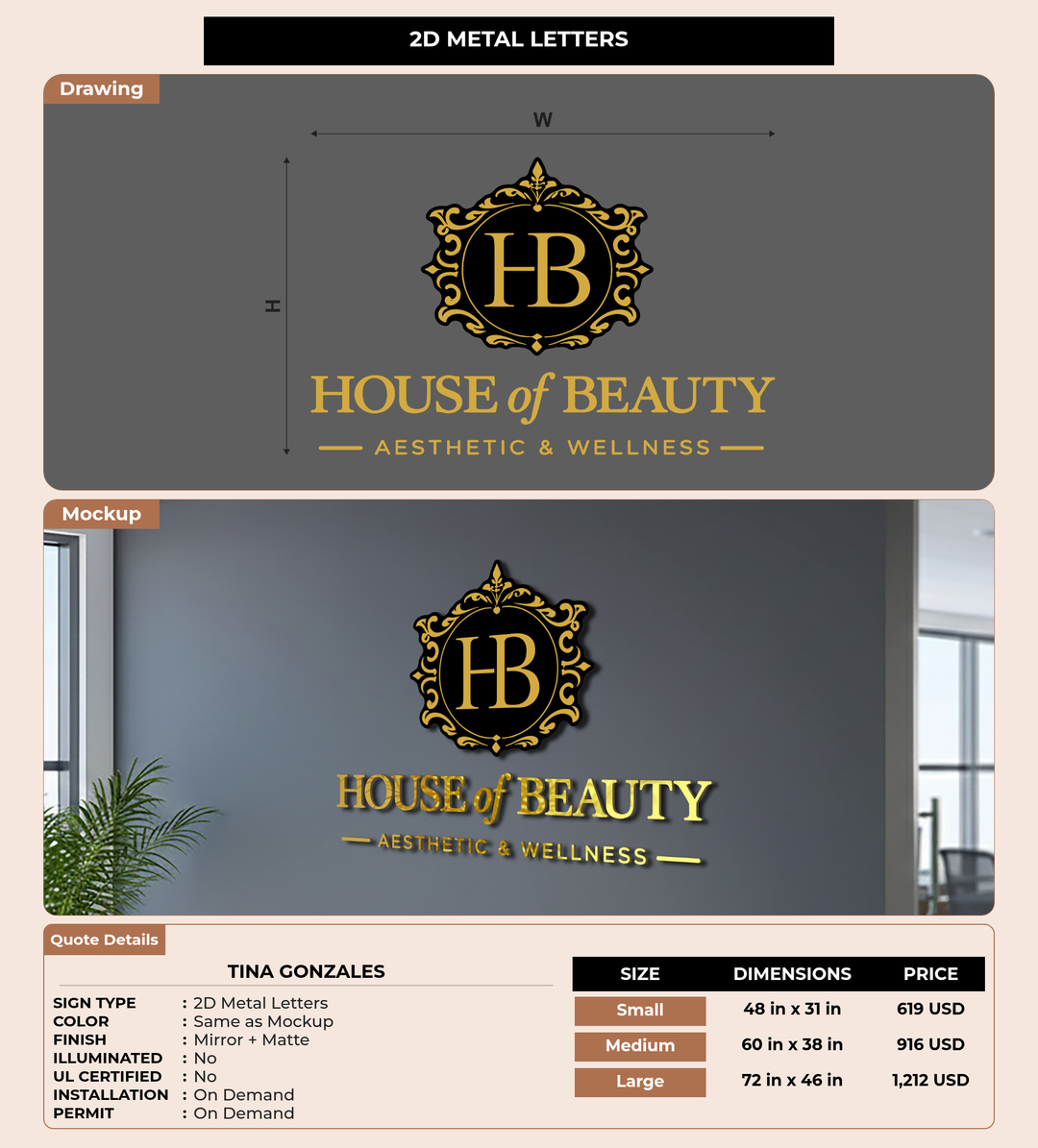 CUSTOM MOCKUP SIGN FOR Tina Gonzales