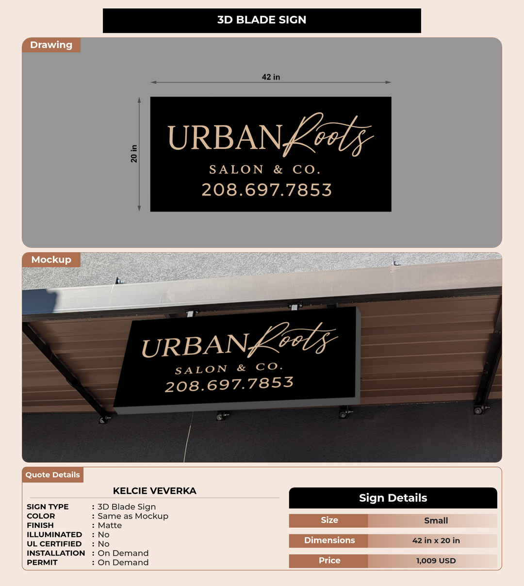 CUSTOM MOCKUP SIGN FOR Kelcie Veverka