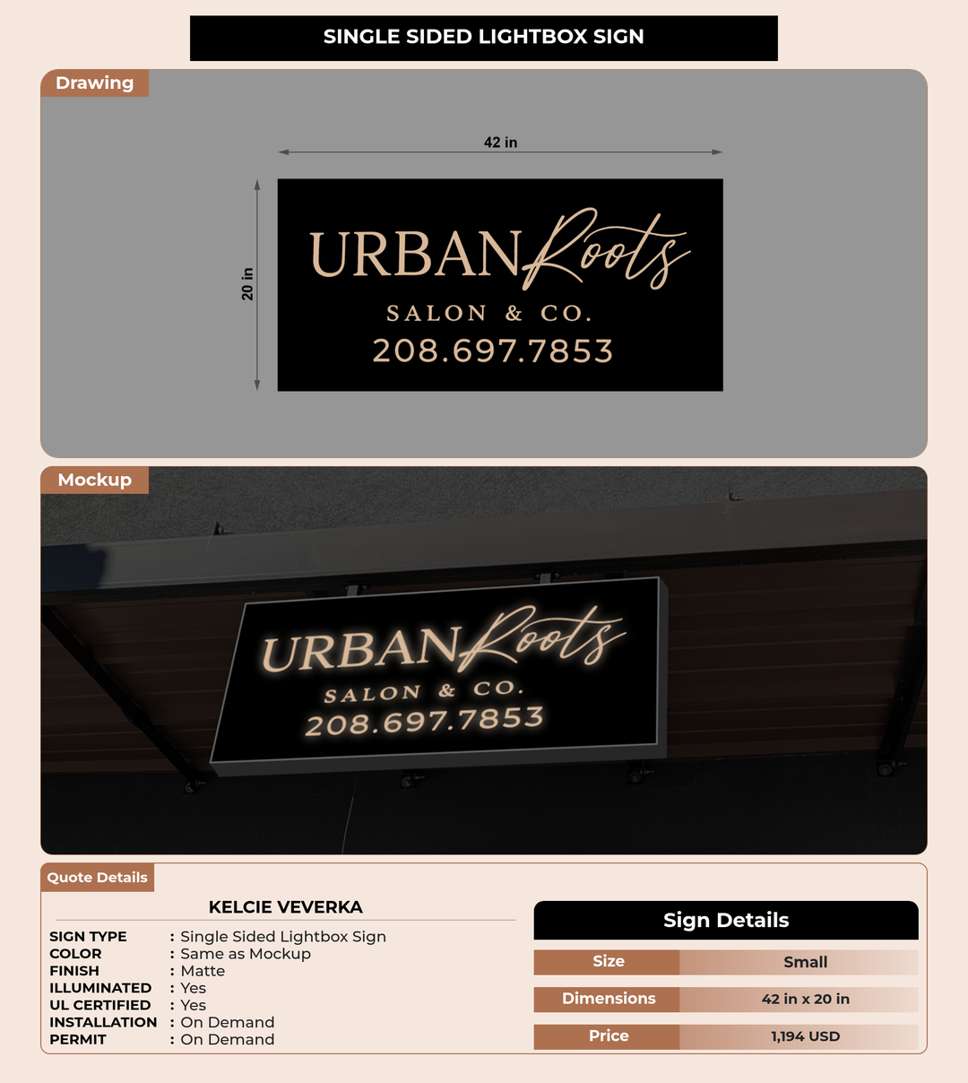CUSTOM MOCKUP SIGN FOR Kelcie Veverka