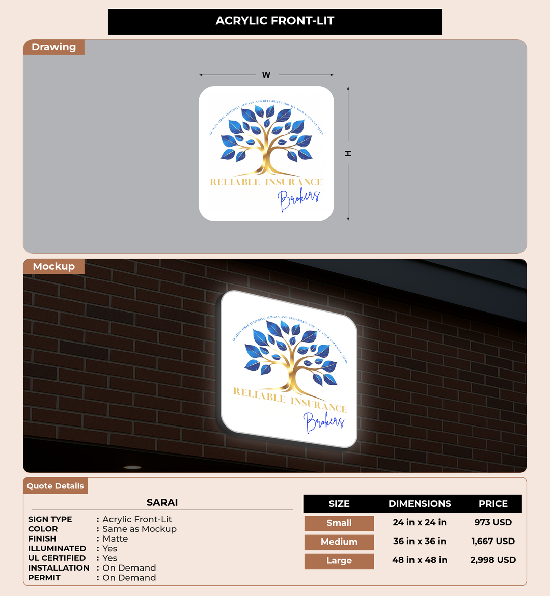 CUSTOM MOCKUP SIGN FOR Sarai