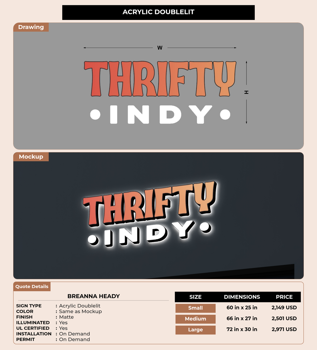 CUSTOM MOCKUP SIGN FOR breanna heady