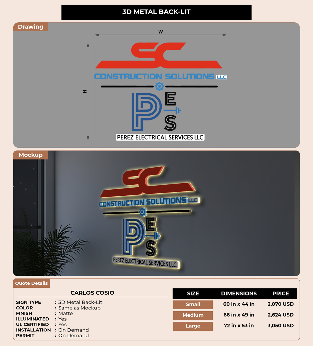 CUSTOM MOCKUP SIGN FOR Carlos Cosio