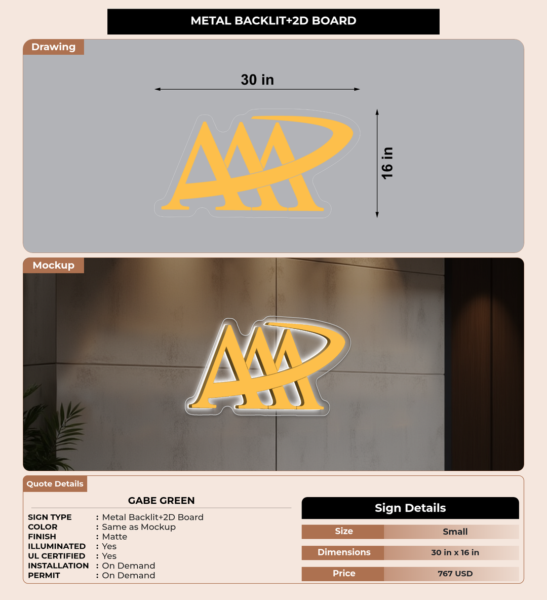 CUSTOM MOCKUP SIGN FOR Gabe Green