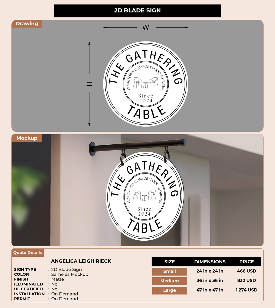 CUSTOM MOCKUP SIGN FOR Angelica Leigh Rieck