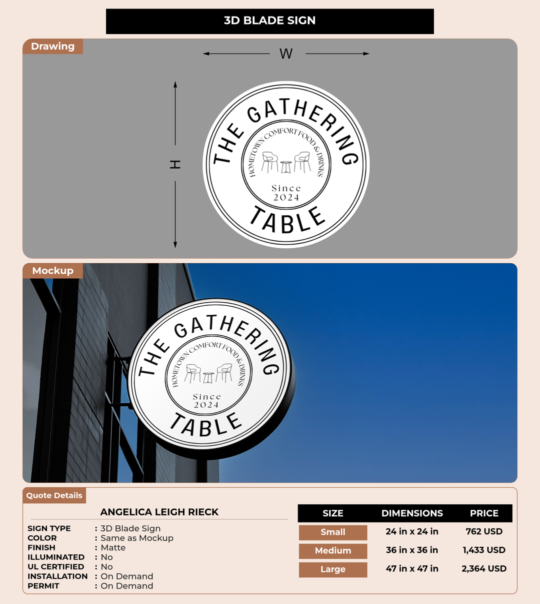 CUSTOM MOCKUP SIGN FOR Angelica Leigh Rieck