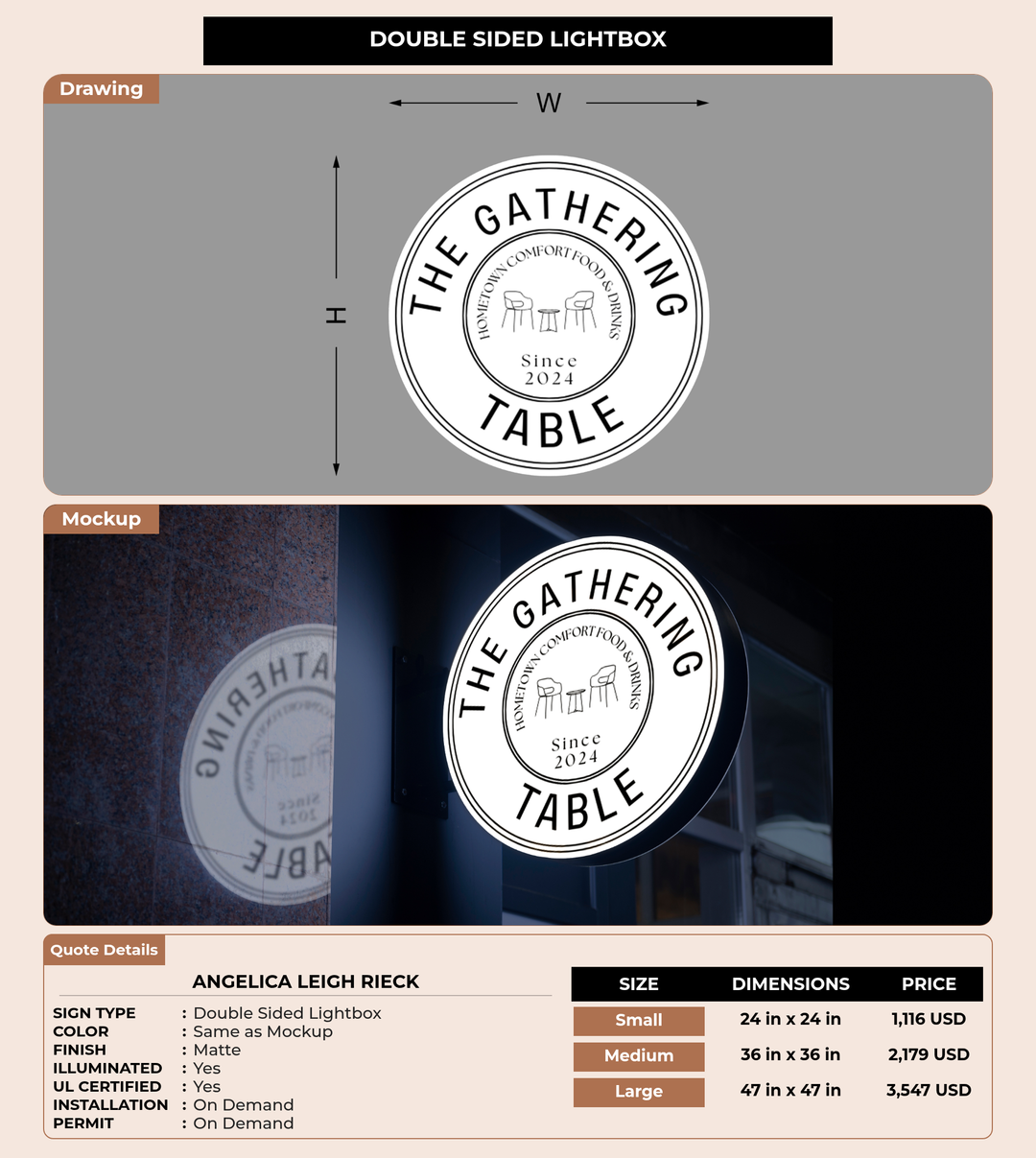 CUSTOM MOCKUP SIGN FOR Angelica Leigh Rieck
