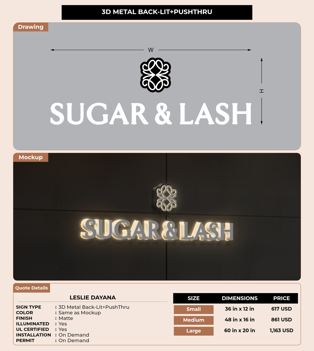 CUSTOM MOCKUP SIGN FOR Leslie Dayana