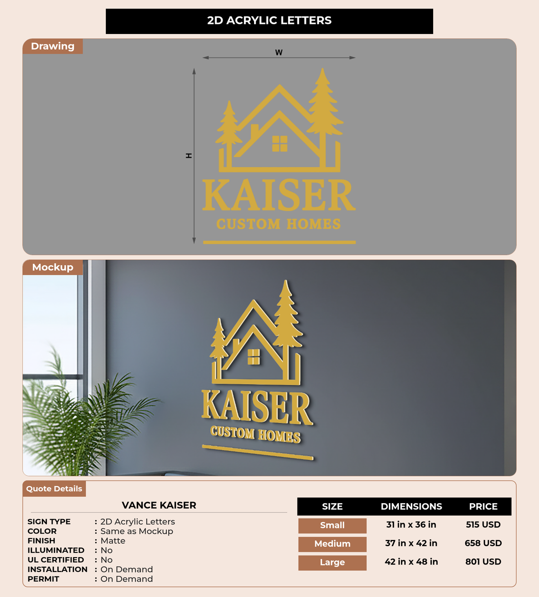 CUSTOM MOCKUP SIGN FOR vance kaiser