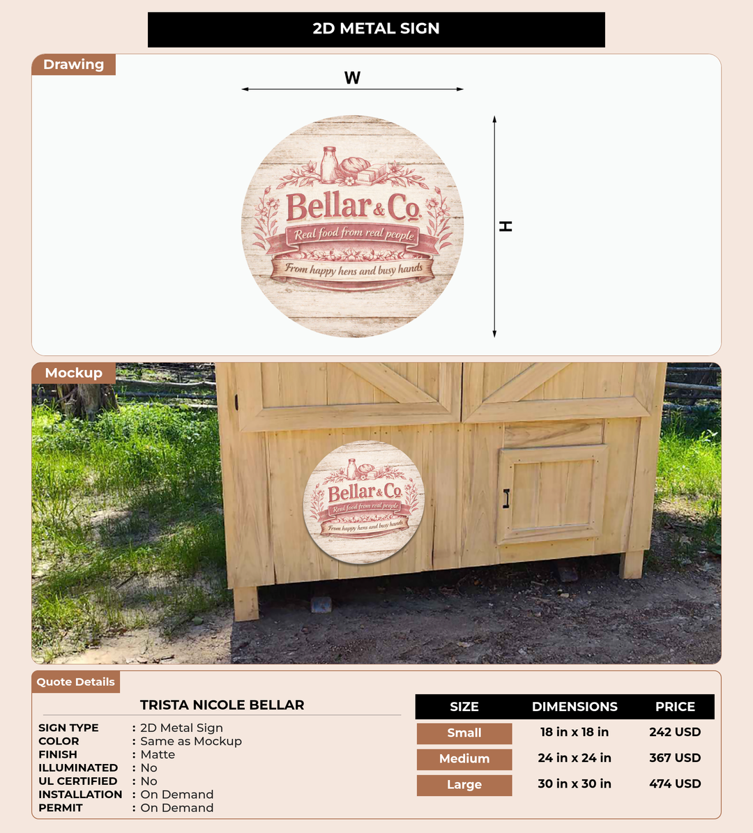 CUSTOM MOCKUP SIGN FOR Trista Nicole Bellar