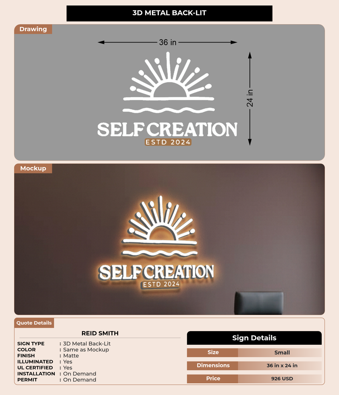 CUSTOM MOCKUP SIGN FOR Reid  Smith