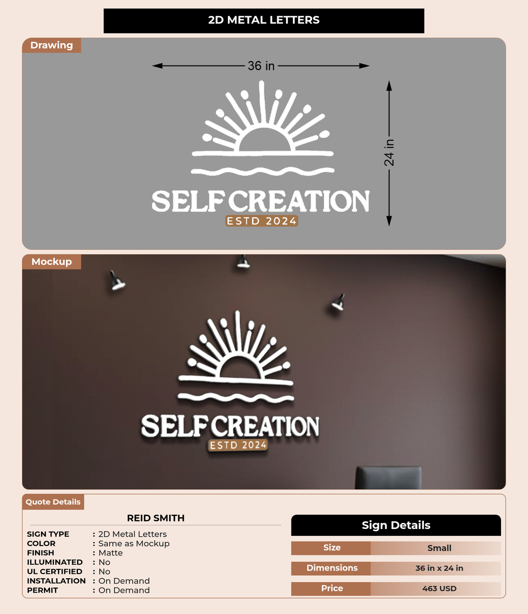 CUSTOM MOCKUP SIGN FOR Reid  Smith