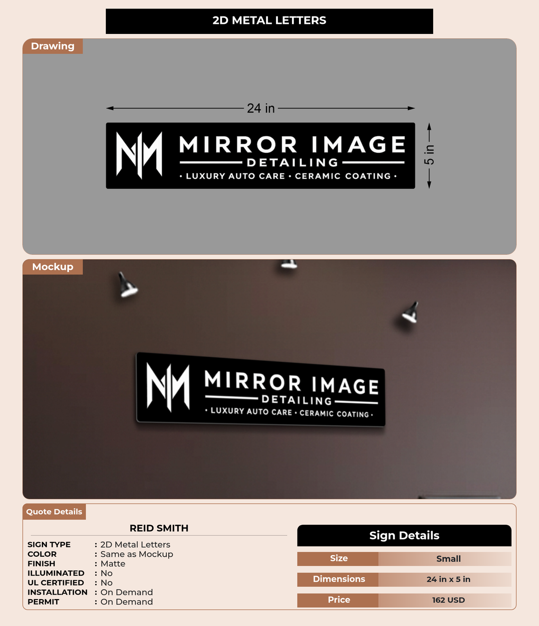 CUSTOM MOCKUP SIGN FOR Reid  Smith