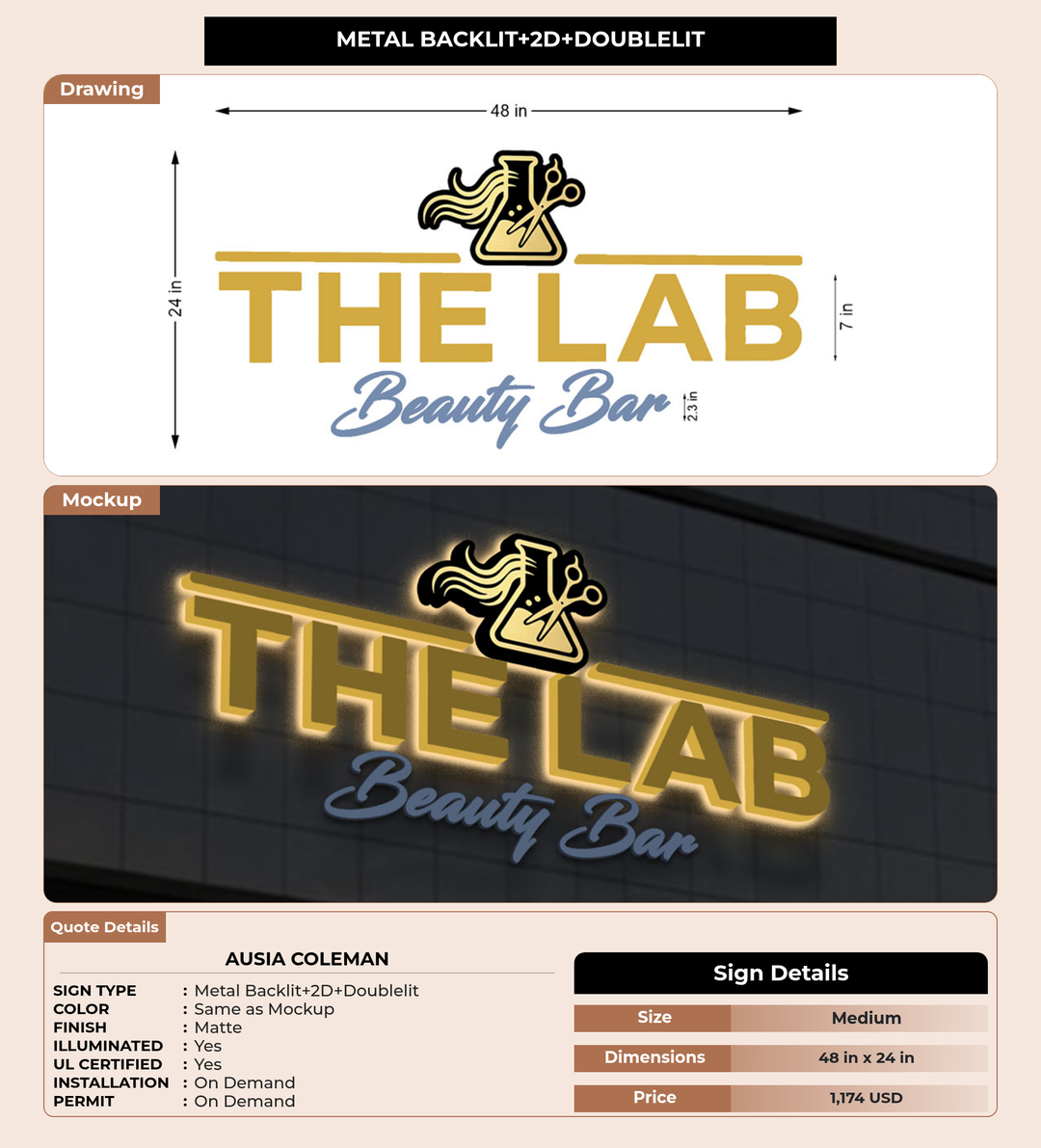 CUSTOM MOCKUP SIGN FOR Ausia Coleman