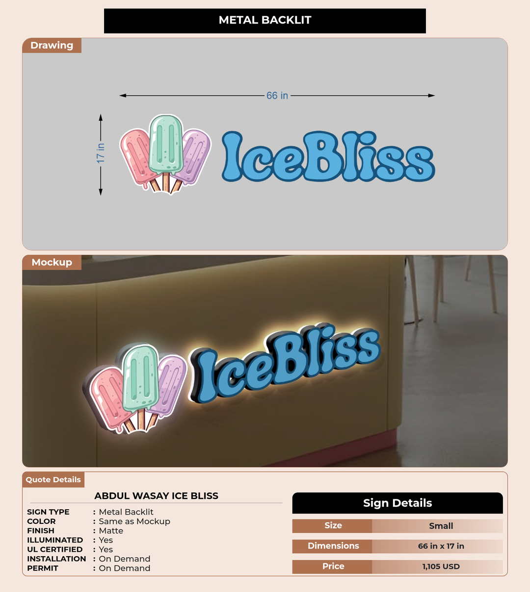 CUSTOM MOCKUP SIGN FOR Abdul Wasay Ice Bliss