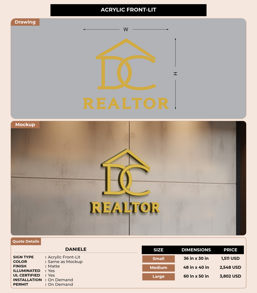 CUSTOM MOCKUP SIGN FOR Daniele