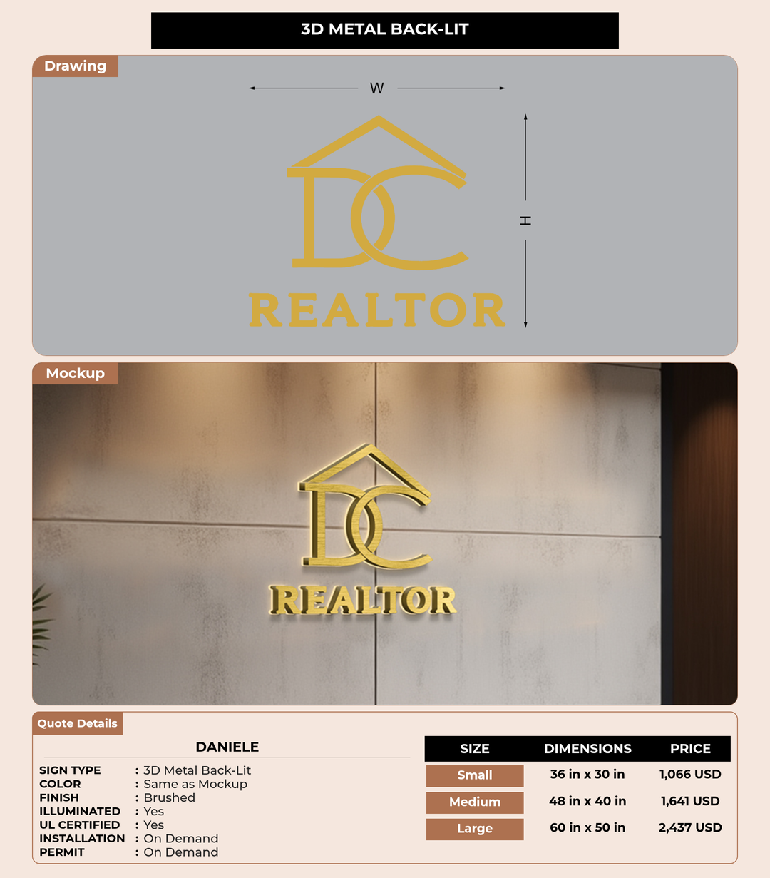 CUSTOM MOCKUP SIGN FOR Daniele