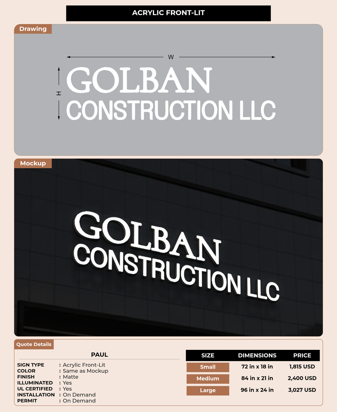 CUSTOM MOCKUP SIGN FOR Paul